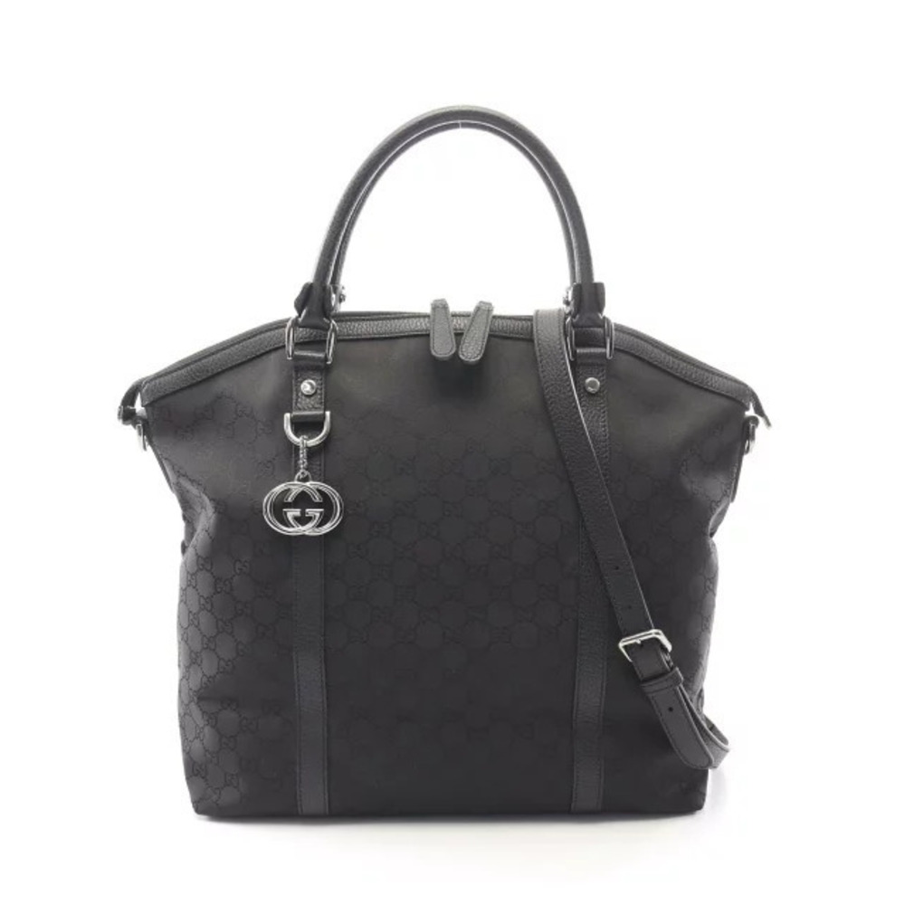 Gucci GG Interlocking GG Tote Bag Leather Canvas Black